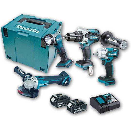 Makita 4pc Brushless Combo Kit With 2 X 5.0Ah Batteries | Cordless Kits ...