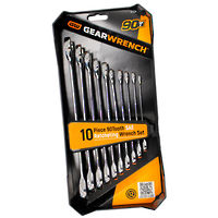 10 Pc 12 Point SAE 90T Combination Ratcheting Wrench Set